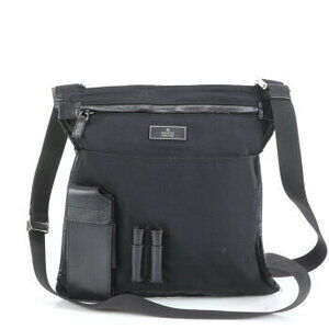 Gucci Leather Shoulder Bag Crossbody Messenger Black MEM